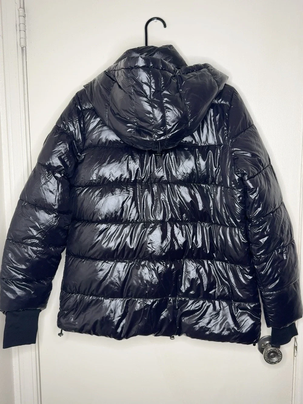 MICHAEL Michael Kors Glossy Black Hooded Puffer Jacket Women’s M NWT